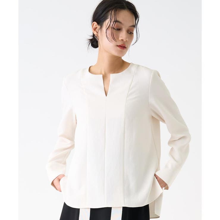 LANVIN ランバン 大人のシルクブラウス サテンブラウス