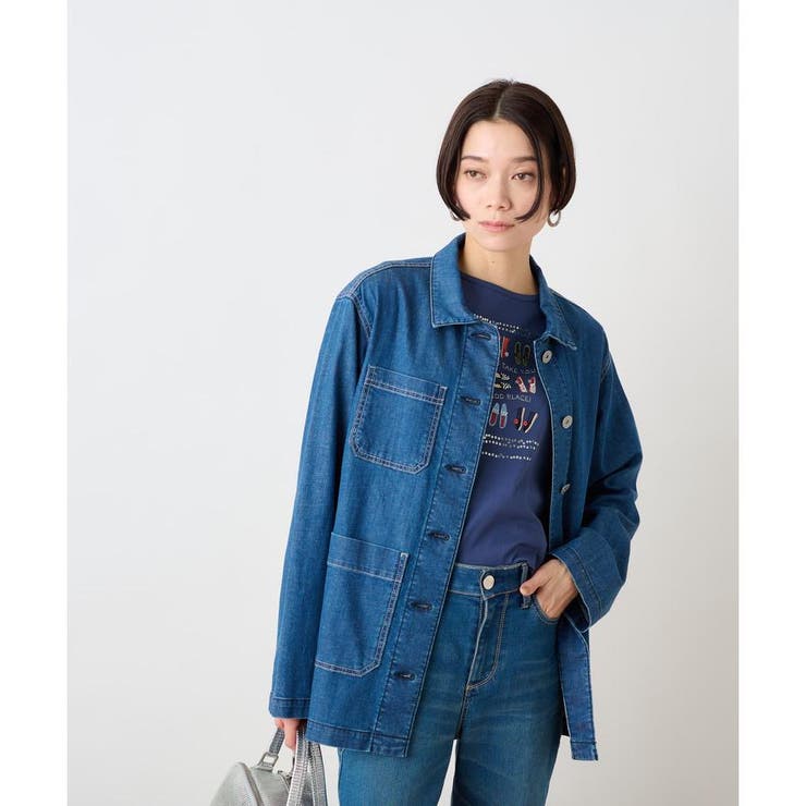 洗える のびのびデニムジャケット[品番：LAVW0014197]｜CARA O