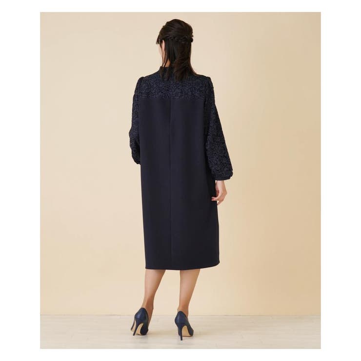 レース切替ミディ丈ワンピース | Leilian PLUS HOUSE | 詳細画像8