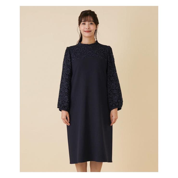 レース切替ミディ丈ワンピース | Leilian PLUS HOUSE | 詳細画像9