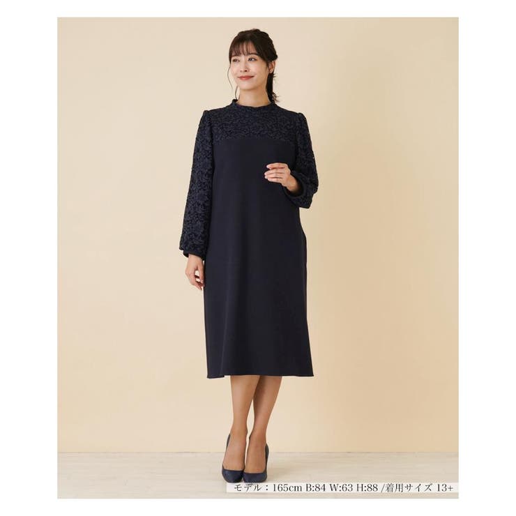 レース切替ミディ丈ワンピース | Leilian PLUS HOUSE | 詳細画像6