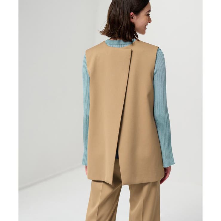 ウールサテン2WAYフレアベスト[品番：LAVW0013805]｜LANVIN en Bleu 