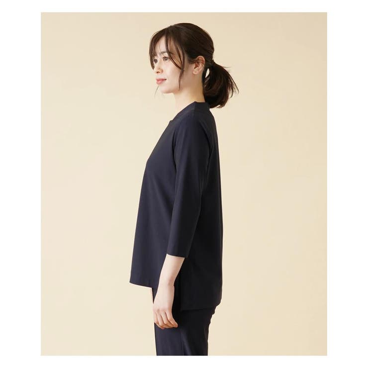 Leilian / レリアン Vネック七分袖オーバーブラウス【ROCHAS Premiere】 Vネック七分袖オーバーブラウス【ROCHAS Premiere】|レリアン
