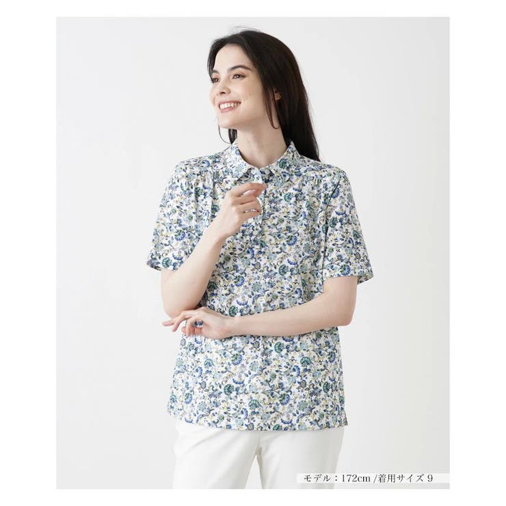 美品　LEONARD フラワープリント ポロシャツ サイズ44 フラワープリントスキッパーポロシャツ｜メンズファッション通販