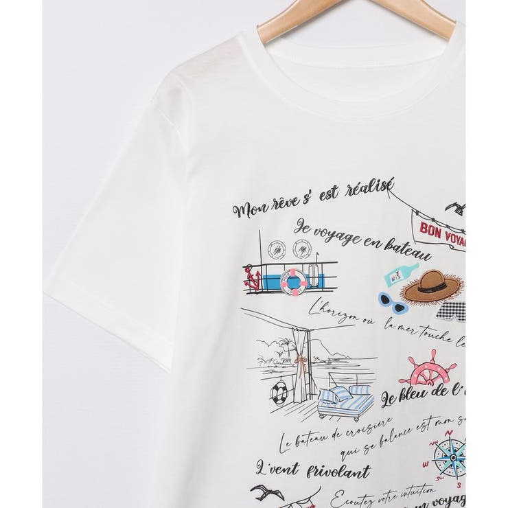 レリアン　白Tシャツ　　13+ プリントカットソー【Leilian WHITE LABEL】|レリアン