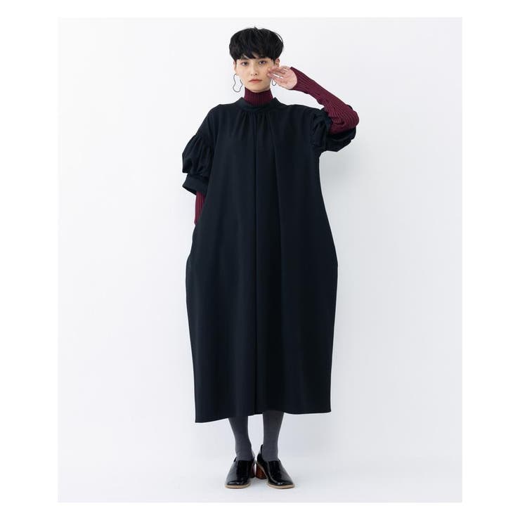 ウォームクロスコクーンフレアワンピース[品番：LAVW0006772]｜LANVIN