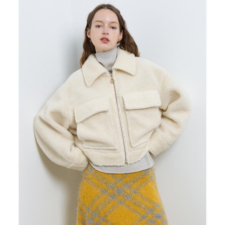 ボアショートブルゾン[品番：LAVW0018180]｜LANVIN en Bleu（ランバン