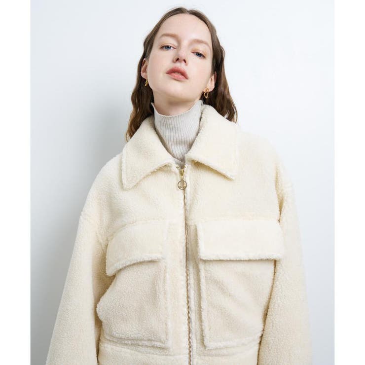 ランバン　レディース　ブルゾン ボアショートブルゾン[品番：LAVW0018180]｜LANVIN en Bleu（ランバン