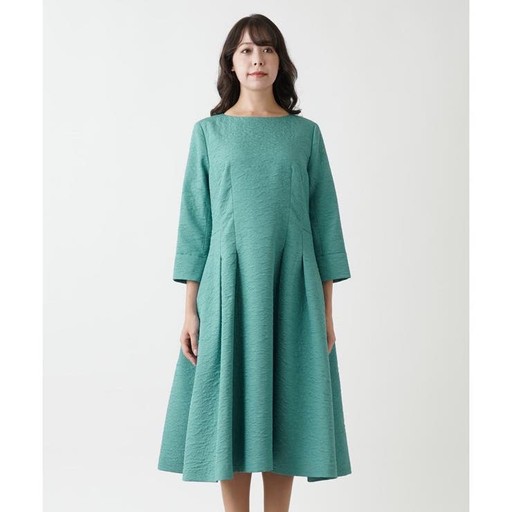 ワンピース 美品 レリアン チェック タック ロング ワンピース ベルト