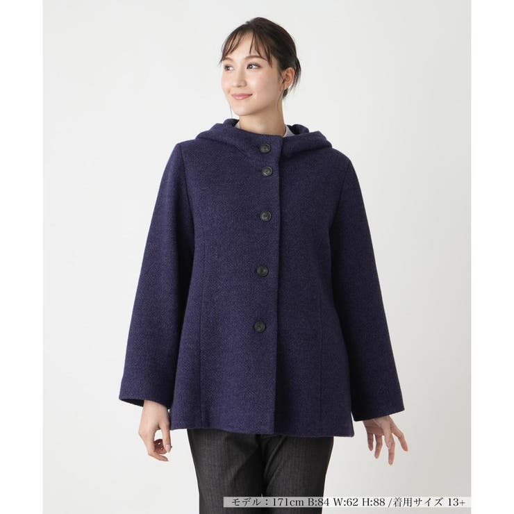 フーデッドショートコート[品番：LAVW0019269]｜Leilian PLUS