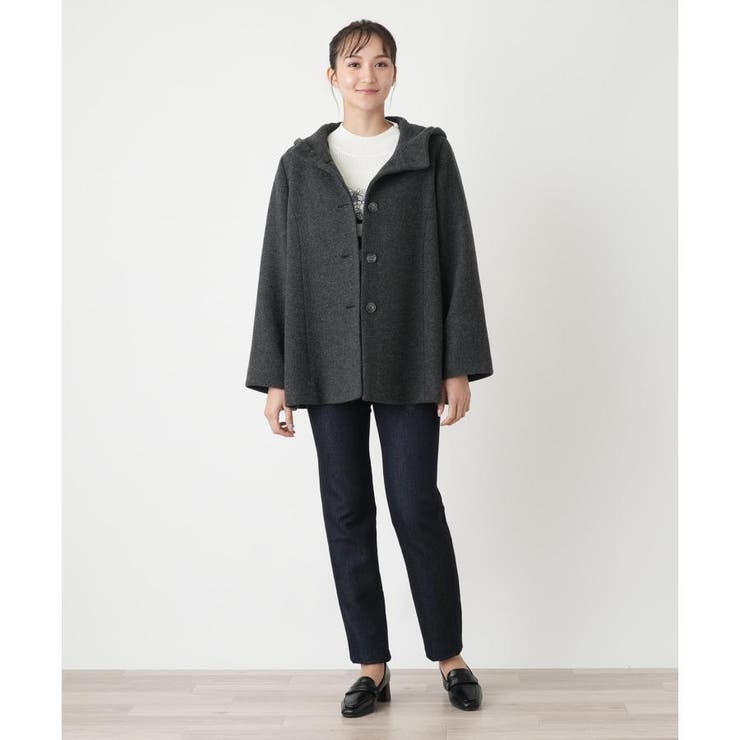 フーデッドショートコート[品番：LAVW0019269]｜Leilian PLUS