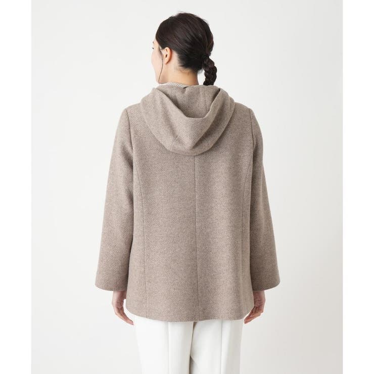 【美品】レリアン Leilian ツイード切替ショートコート フーデッドショートコート[品番：LAVW0019269]｜Leilian PLUS