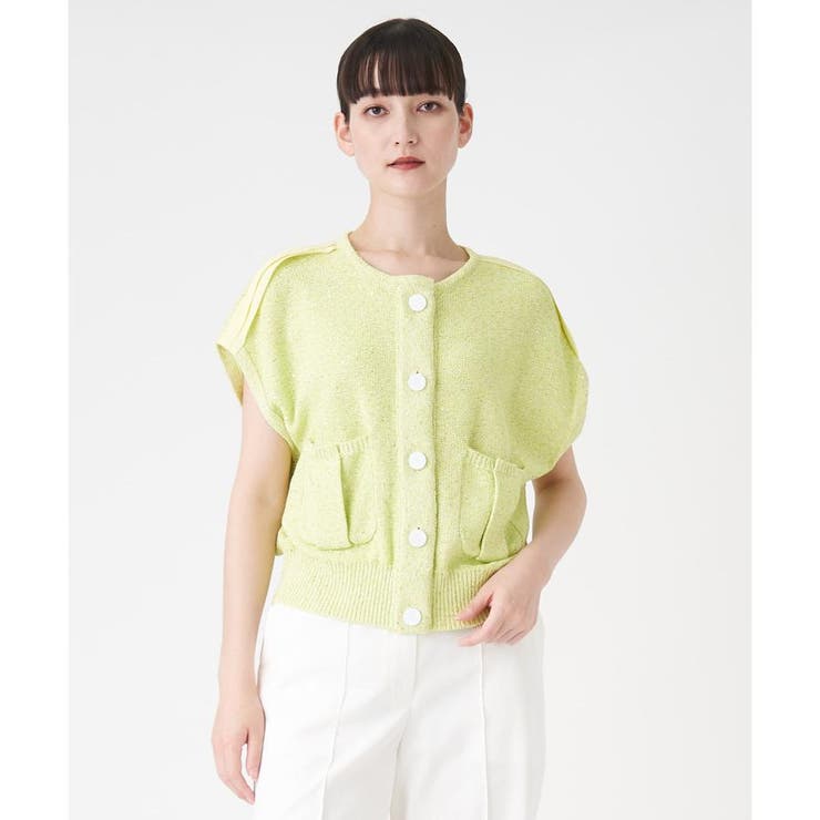 LANVIN COLLECTION ランバン フリル ニットセーター 38 黄緑