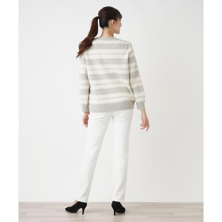 Leilian / レリアン ボーダークルーネックニット ボーダークルーネックニット[品番：LAVW0018658]｜Leilian PLUS