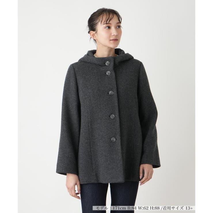 フーデッドショートコート[品番：LAVW0019269]｜Leilian PLUS