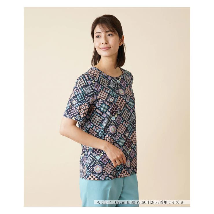 フラワープリントTシャツ[品番：LAVW0009537]｜Leilian（レリアン