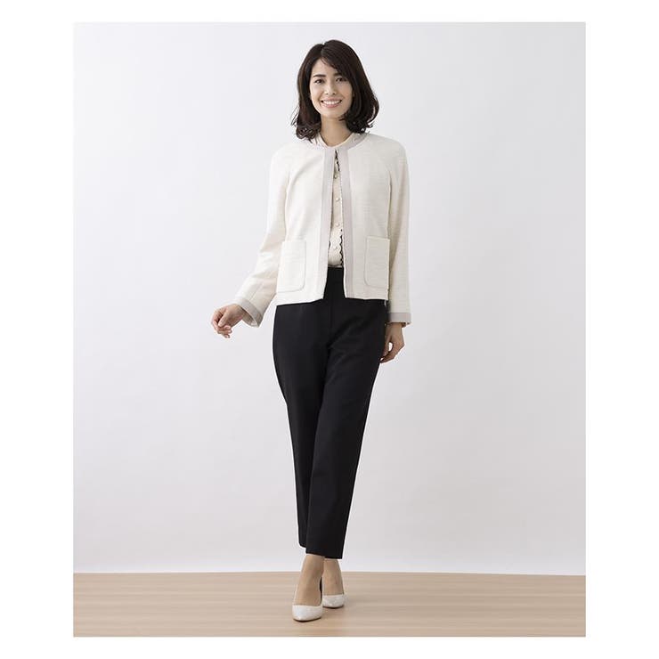 【極美品】レリアン ツイード ジャケット ノーカラー 大きいサイズ 17号 極美品】レリアン ツイード ジャケット ノーカラー 大きいサイズ 17号