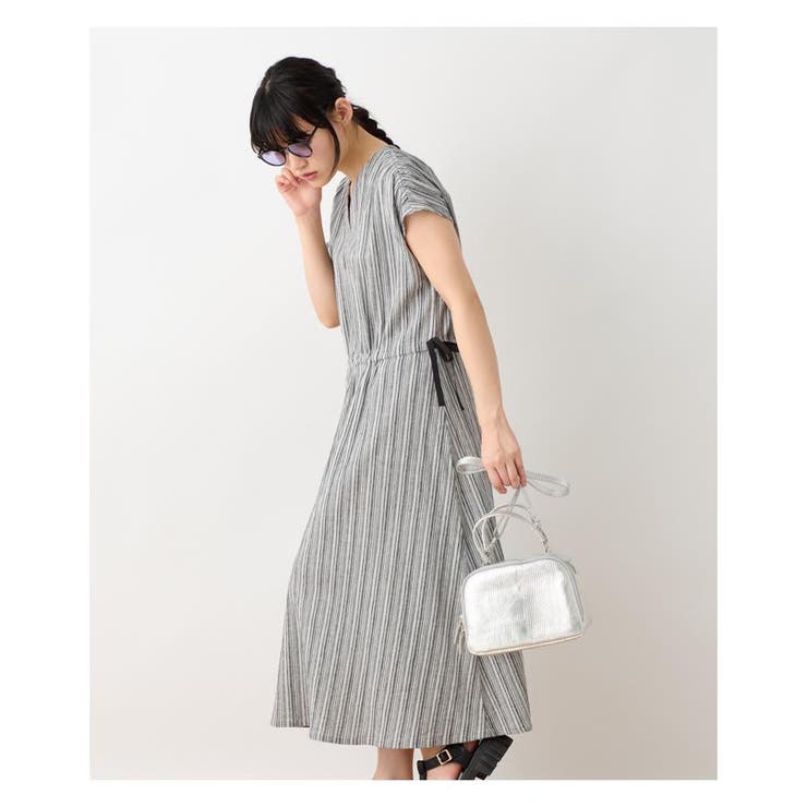 美品✨ UNTITLED【洗える】ジプシーストライプワンピース 23ss OPAQUE.CLIP（オペークドットクリップ）の「◇ストライプロング