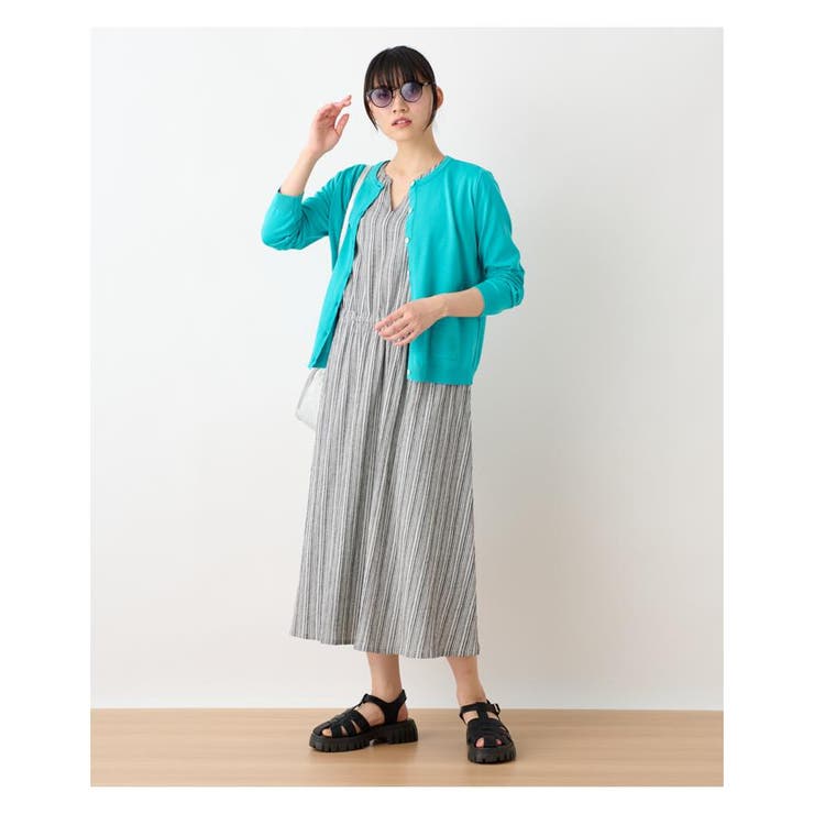 美品✨ UNTITLED【洗える】ジプシーストライプワンピース 23ss OPAQUE.CLIP（オペークドットクリップ）の「◇ストライプロング