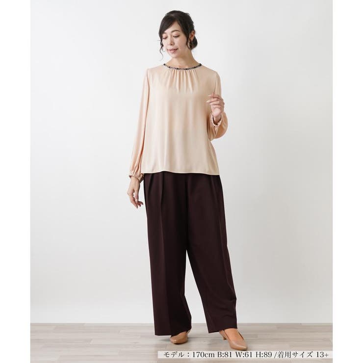ノーカラーブラウス[品番：LAVW0017687]｜Leilian PLUS HOUSE