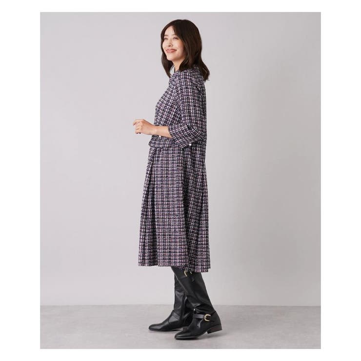 フロントジップツイードワンピース[品番：LAVW0006063]｜Leilian PLUS