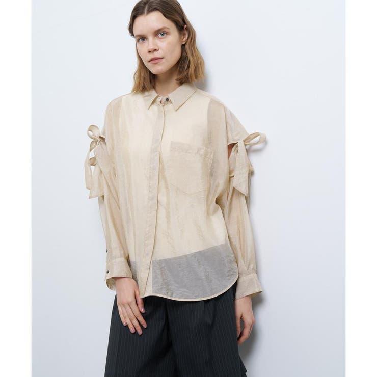 新品⭐︎EMMA TANK PALLADIO GRID リボンショルダーブラウス 新品⭐︎EMMA TANK PALLADIO GRID リボンショルダーブラウス