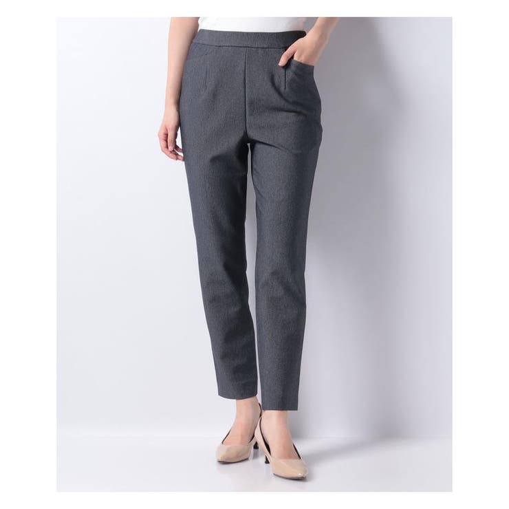 ネイビー | ストレッチクロップドパンツ | Leilian