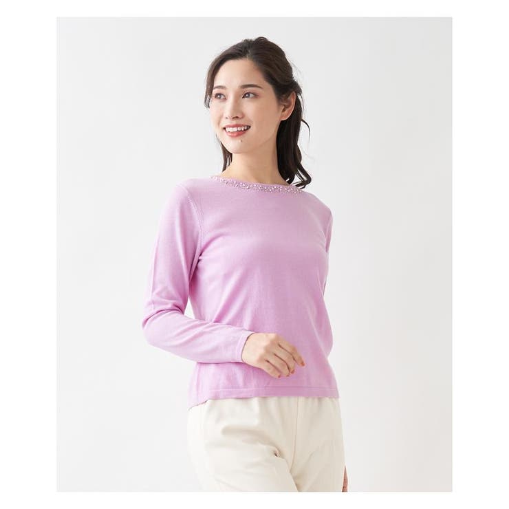 ビジュー刺繍入りアンサンブル[品番：LAVW0001779]｜Leilian（レリアン