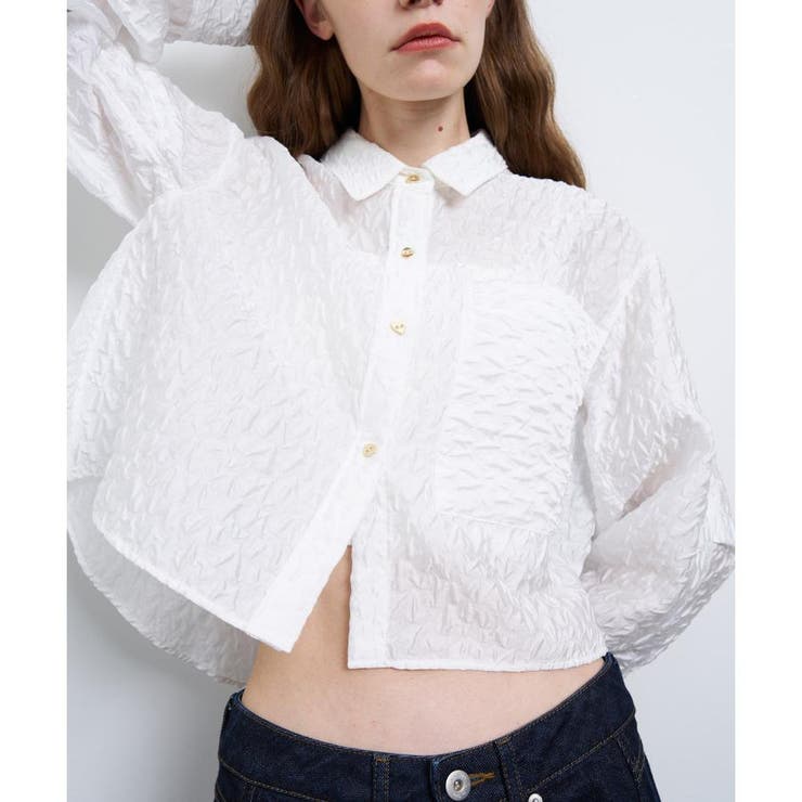 クロップドフレアシャツ[品番：LAVW0019425]｜LANVIN en Bleu
