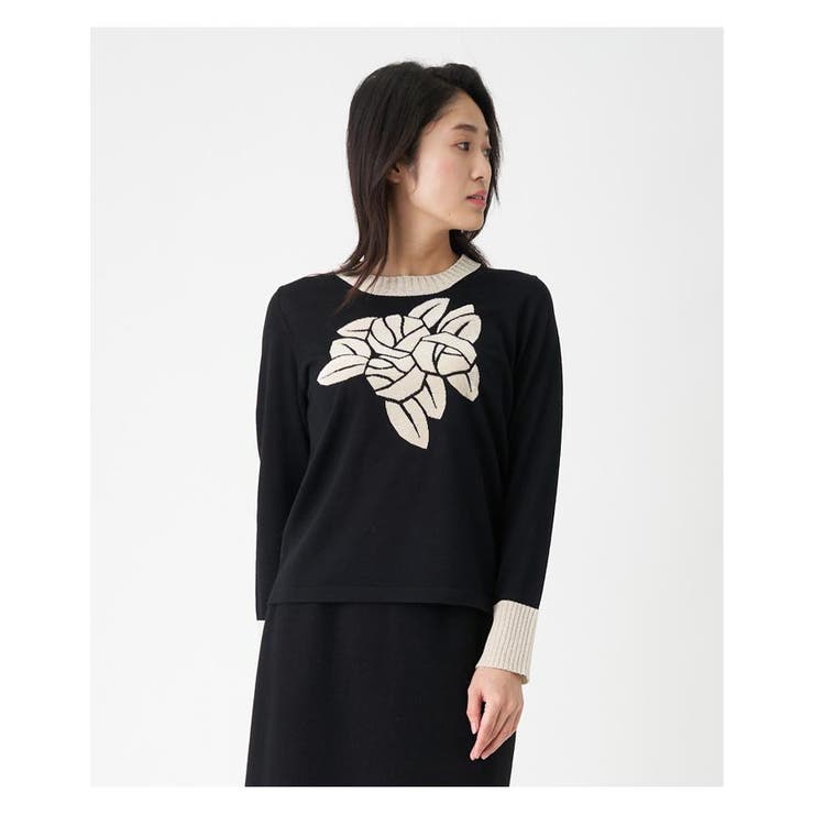 スリーローズバイカラーニット[品番：LAVW0011731]｜LANVIN COLLECTION 
