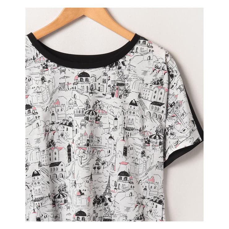 イラスト柄切り替えクルーネックカットソー | Leilian PLUS HOUSE | 詳細画像4