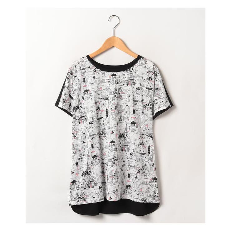 イラスト柄切り替えクルーネックカットソー | Leilian PLUS HOUSE | 詳細画像2