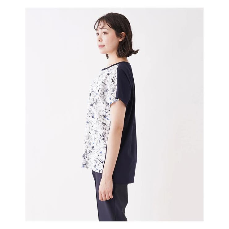 イラスト柄切り替えクルーネックカットソー | Leilian PLUS HOUSE | 詳細画像10