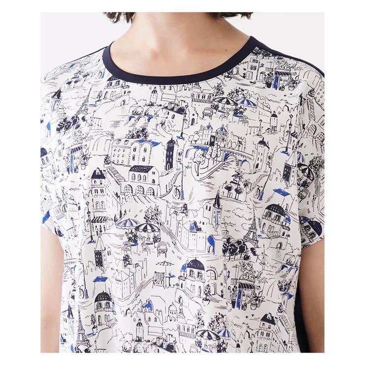 イラスト柄切り替えクルーネックカットソー | Leilian PLUS HOUSE | 詳細画像12