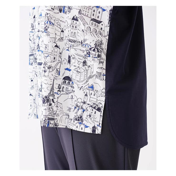 イラスト柄切り替えクルーネックカットソー | Leilian PLUS HOUSE | 詳細画像14