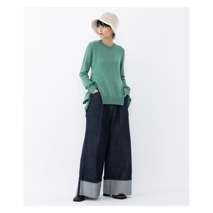 【新品】LANVIN en Bleu コットンミラノリブアシメヘムニット アシンメヘムニット[品番：LAVW0006587]｜LANVIN en Bleu（ランバン