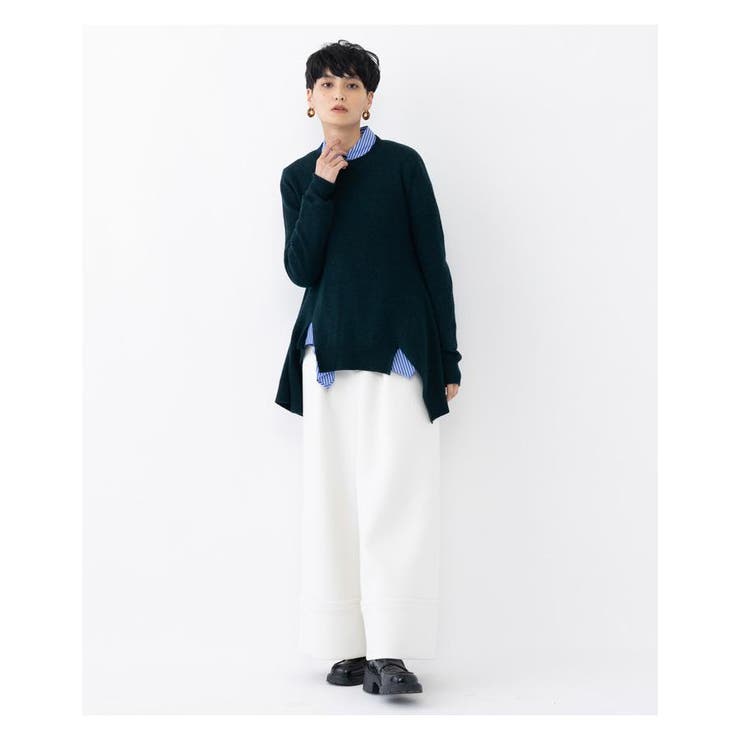 美品✨️ランバンオンブルー ニット ペプラム アンゴラ パッチ 38 美品✨️ランバンオンブルー ニット ペプラム アンゴラ パッチ 38