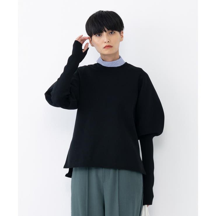 専用です♡ランバンオンブルー☆ボリュームパフスリーブニット☆ブラック38 LANVIN en Bleu - 専用です♡ランバンオンブルー☆ボリューム