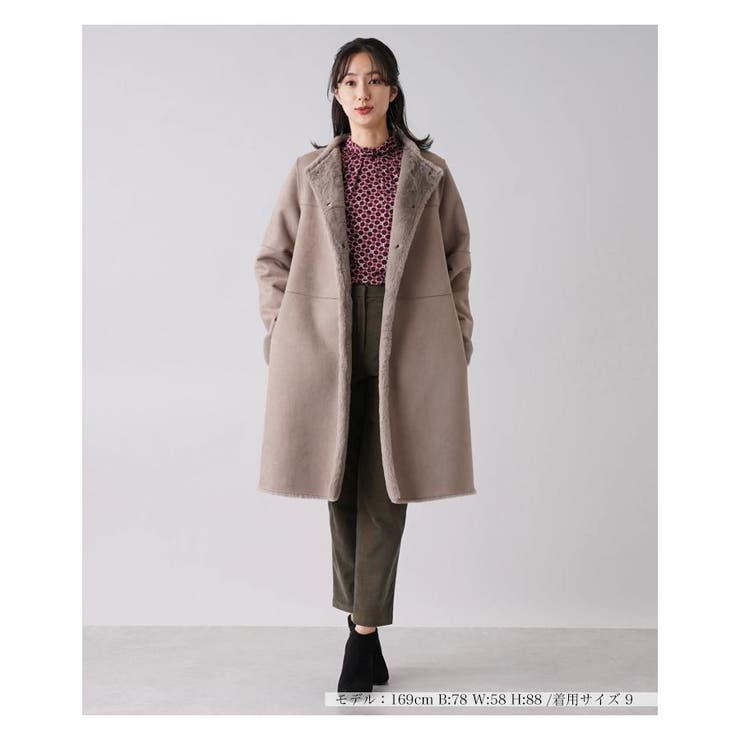 フェイクムートンノーカラーコート[品番：LAVW0006865]｜Leilian