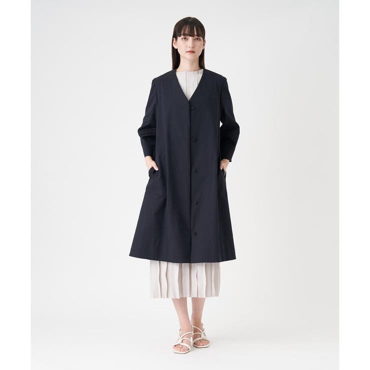 Vネックノーカラーコート | LANVIN COLLECTION | 詳細画像1 