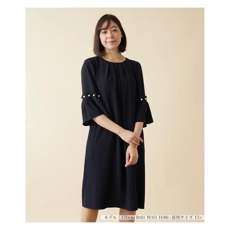 ベルスリーブワンピース[品番：LAVW0009526]｜Leilian PLUS HOUSE  