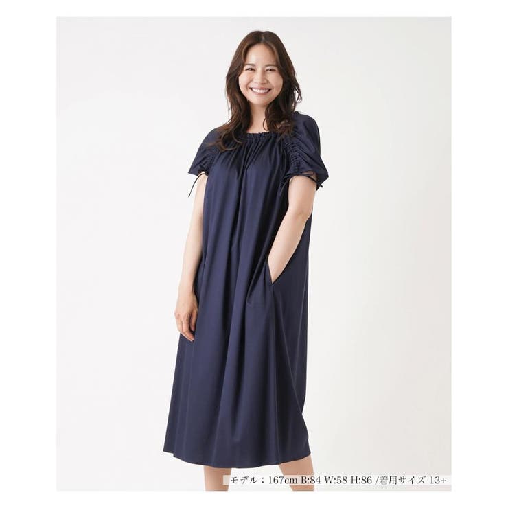 シャーリングギャザーワンピース[品番：LAVW0009930]｜Leilian