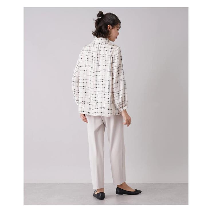 プリントボウタイ風ブラウス | Leilian PLUS HOUSE | 詳細画像4 