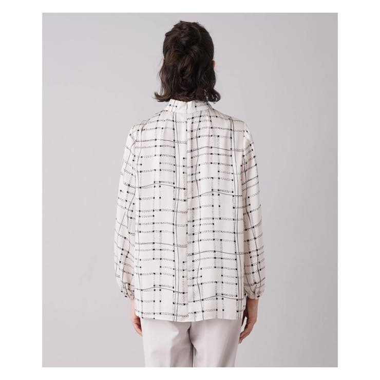 プリントボウタイ風ブラウス | Leilian PLUS HOUSE | 詳細画像7 