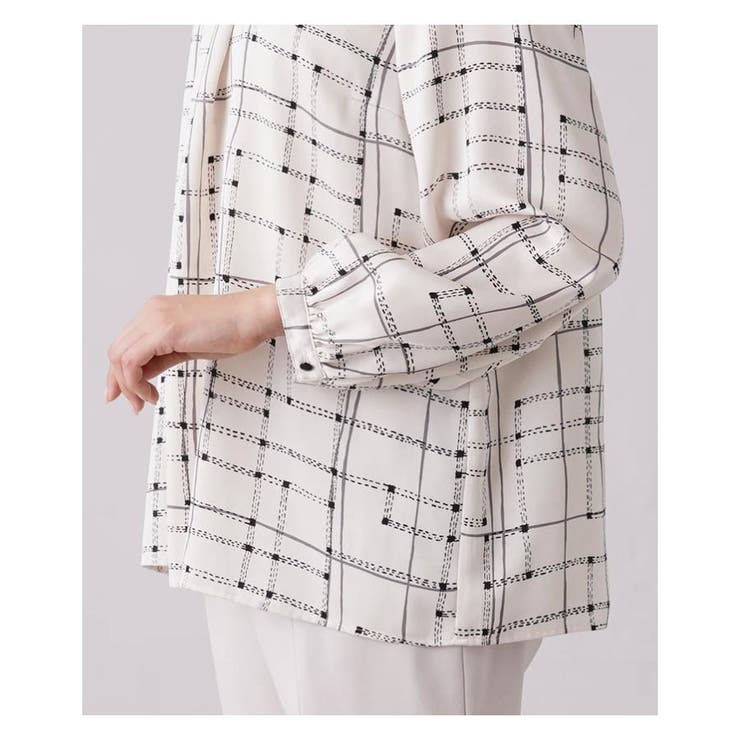 プリントボウタイ風ブラウス | Leilian PLUS HOUSE | 詳細画像10 