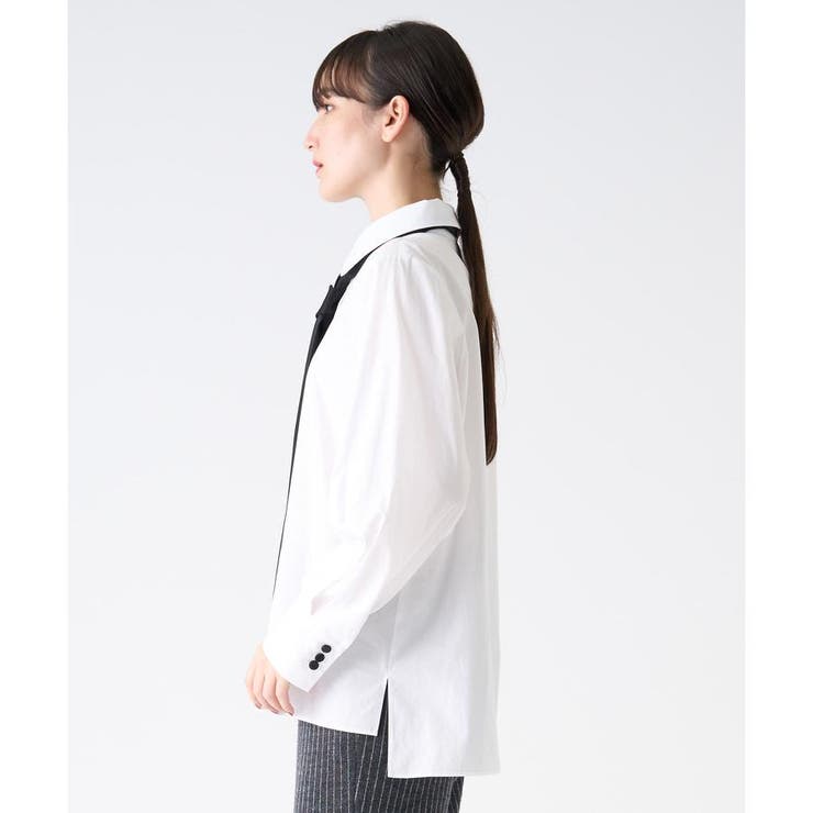 ボウタイ付きシャツブラウス[品番：LAVW0017429]｜LANVIN COLLECTION