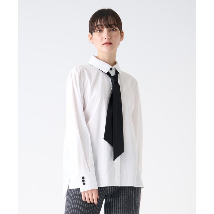 ボウタイ付きシャツブラウス[品番：LAVW0017429]｜LANVIN COLLECTION