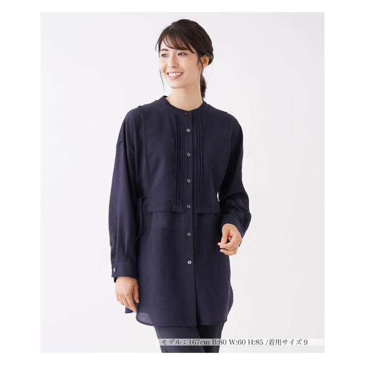 ピンタックバンドカラーブラウス[品番：LAVW0005999]｜Leilian 