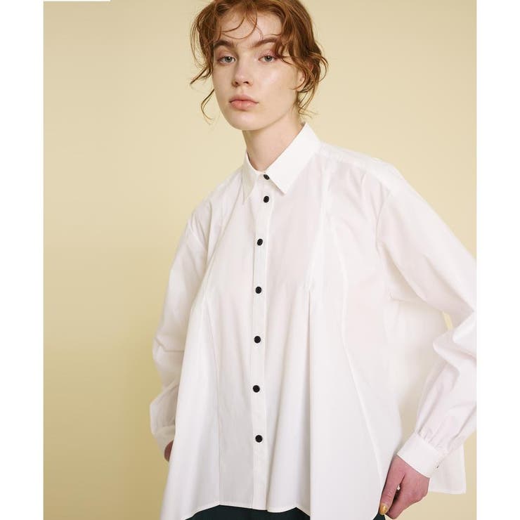 LANVIN en Bleu リボンカットソーシャツ バックリボンシャツブラウス[品番：LAVW0004317]｜LANVIN en Bleu