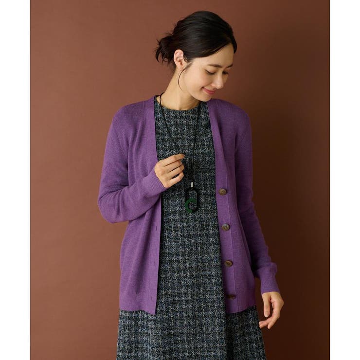 Leilian レリアン ネイビーウールニットジャケット サイズ13＋